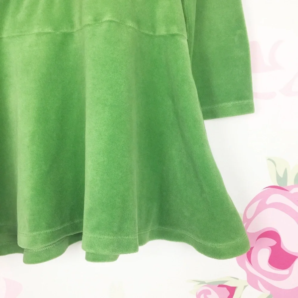 Gymboree Green Velour Hood Heart Tunic Dress 9